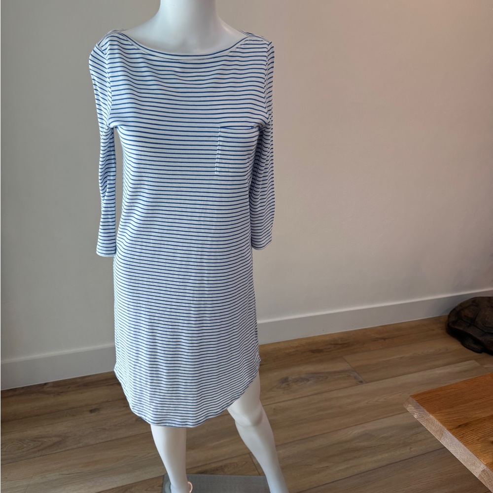 GAP Factory White and Blue Raglan Mini Dress